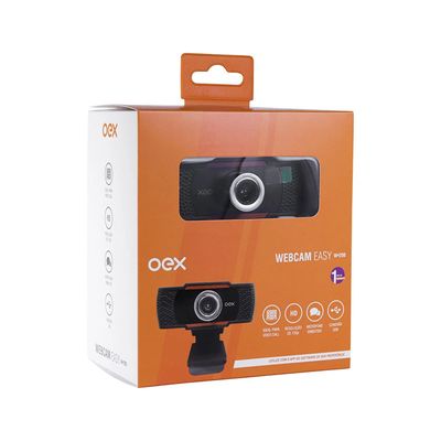 Webcam Oex Easy USB/P2 720p/30FPS Microfone Embutido Preto W200 UNICA