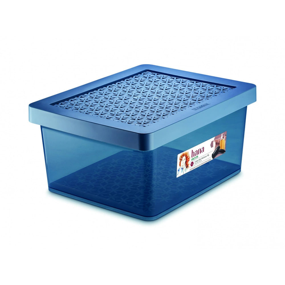 Caixa Organizadora Ordene de Plástico Azul 18L