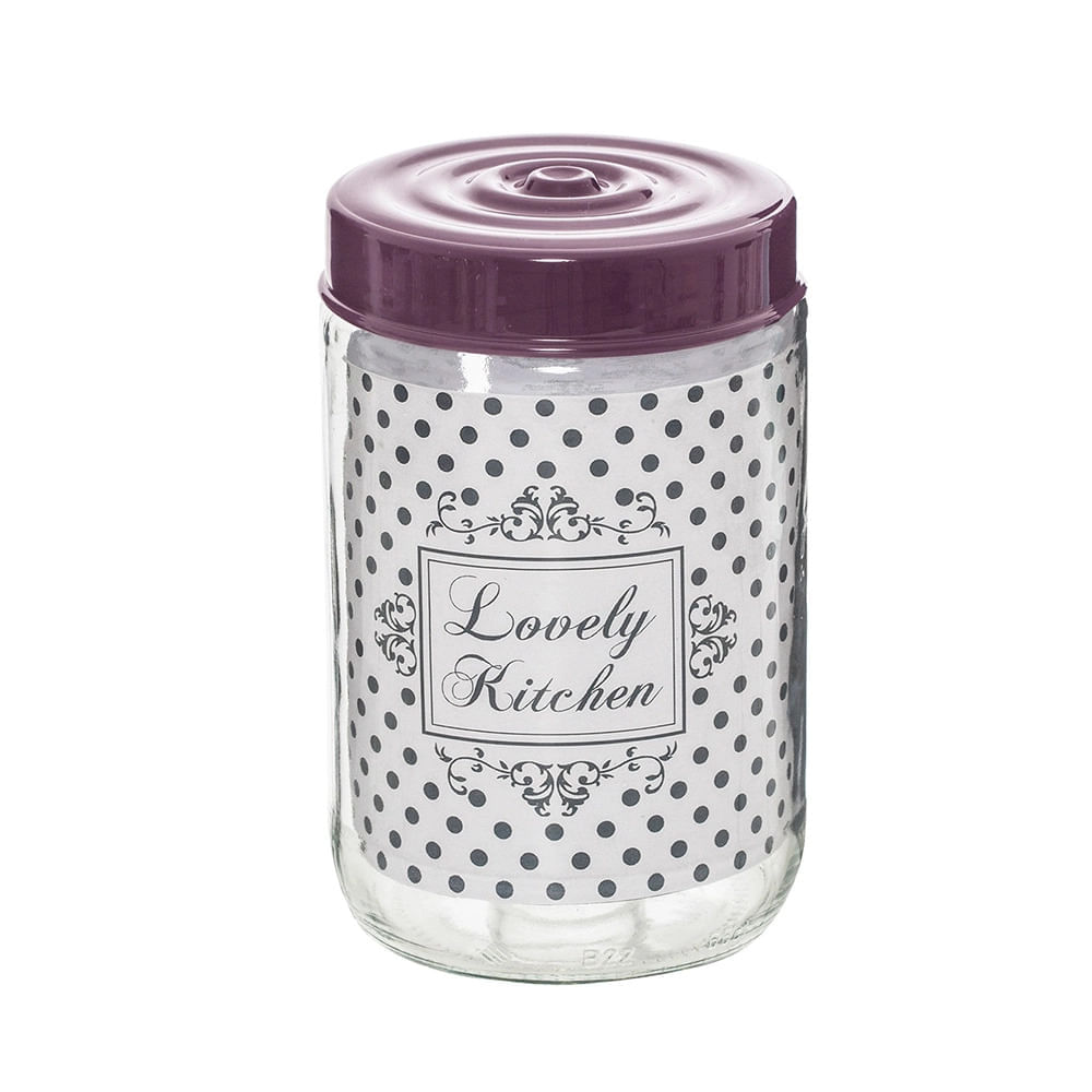 Pote Le Lovely em Vidro com Tampa Roxo 660ml