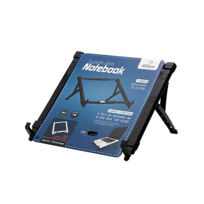Suporte Reliza para Notebook com Altura Regulável Preto UNICA