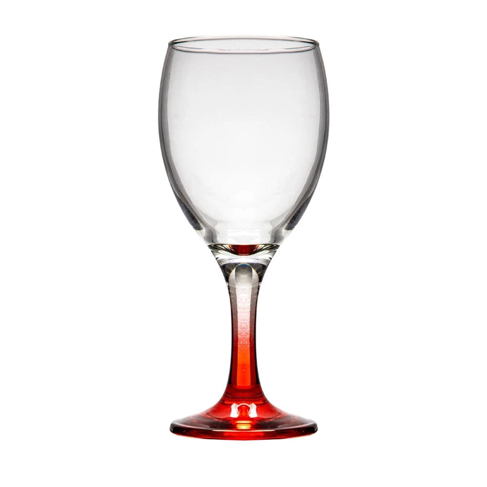 Taça para Água com Haste Vermelha Ruvolo Roma 300ml