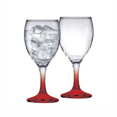 Taça para Água com Haste Vermelha Ruvolo Roma 300ml UNICA