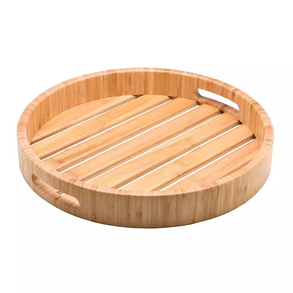 Bandeja Le Bamboo em Bambu Redonda 35cm