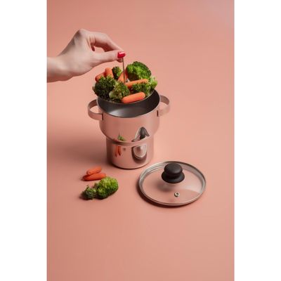 Cuscuzeira com Alça Forma em Aço Inox - 1,3 L