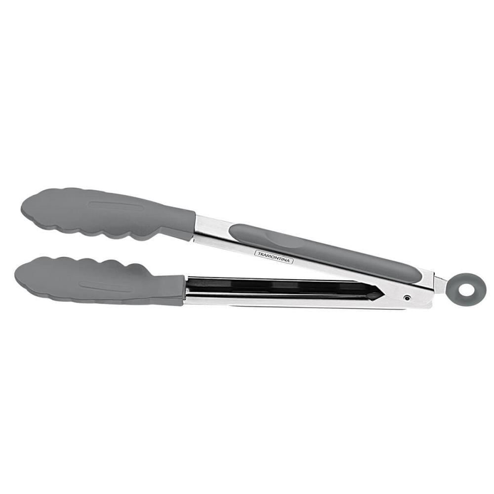 Pegador Multiuso Tramontina Moldê Em Silicone Cinza E Aço Inox 29cm 25817160