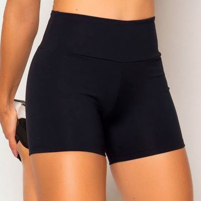 Shorts Academia Feminino Suplex Básico Preto Donna Martins P / Preto