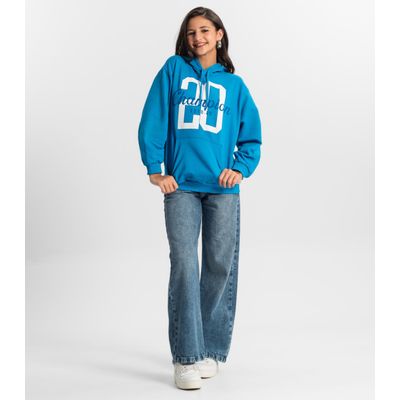 Moletom Juvenil Feminina  Minty Azul 12 / Azul