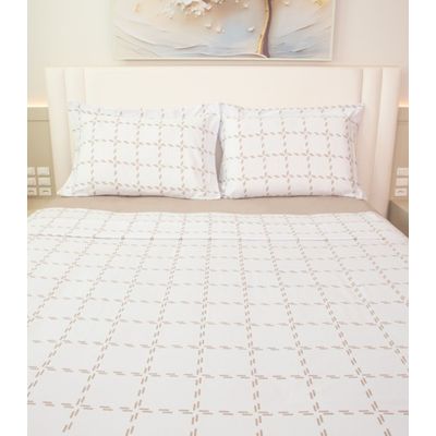 Jogo De Cama King 200 Fios Algodão Doce Vida Branco UN / Branco