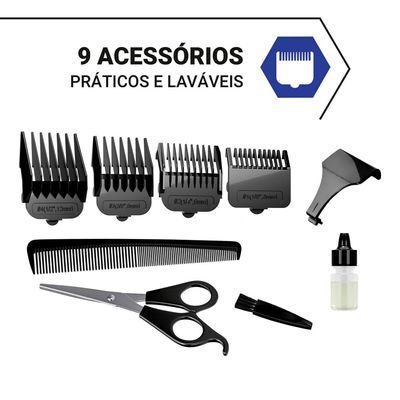 Máquina de Cortar Cabelo Britânia PCR04 com 4 Pentes - 127V UNICA