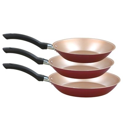 Conjunto 3 frigideiras francesa Cereja com creme UNICA