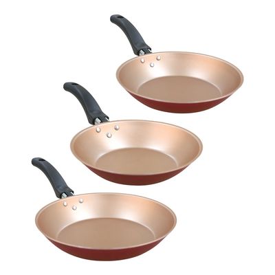 Conjunto 3 frigideiras francesa Cereja com creme UNICA