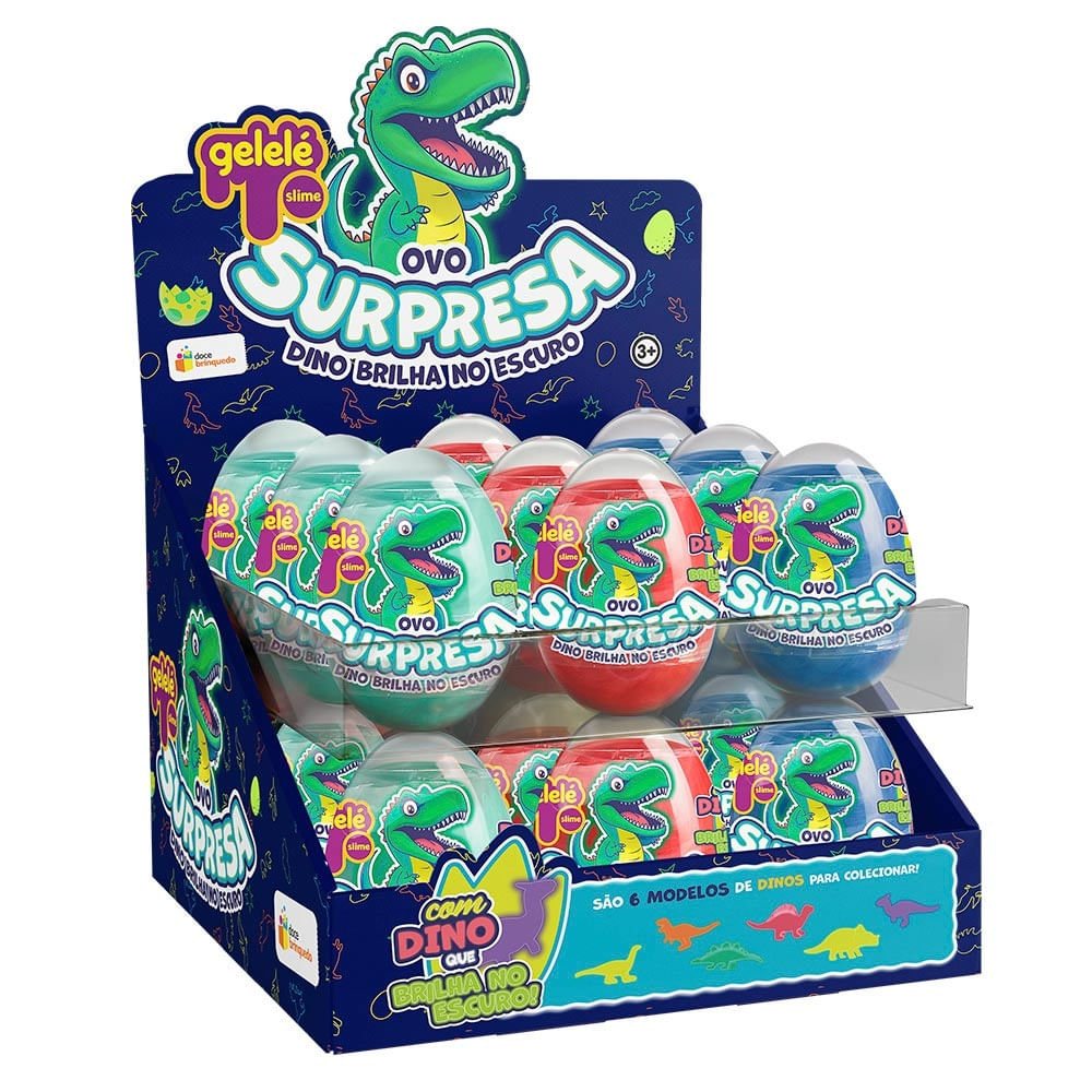 Ovo Surpresa Dino Brilha no Escuro Sortido Doce Brinquedo