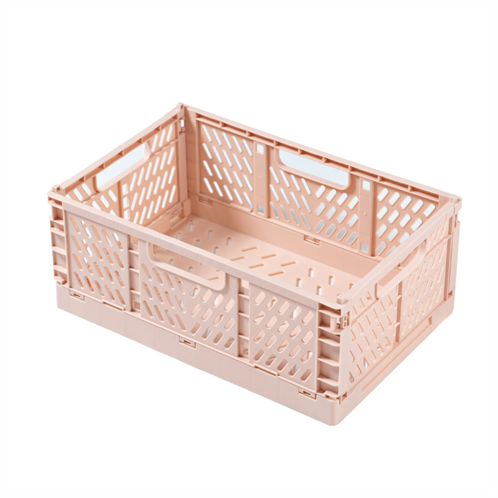 Cesto Organizador Le Plástico Rosa Dobrável