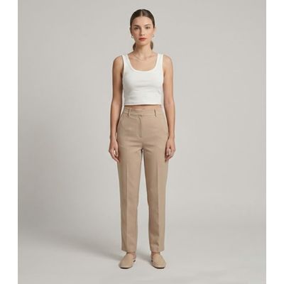 Top Em Ribana Viscose Infinita Cor Bege GG / Bege
