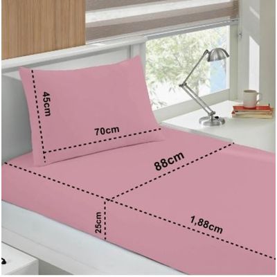 Jogo de Cama Buettner Solteiro Malha Basic Liso 2 Peças Rose Blush