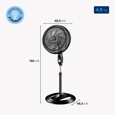 Ventilador 40cm Turbo Force Mondial Preto/Prata VTF-40C-8P-BS 127V
