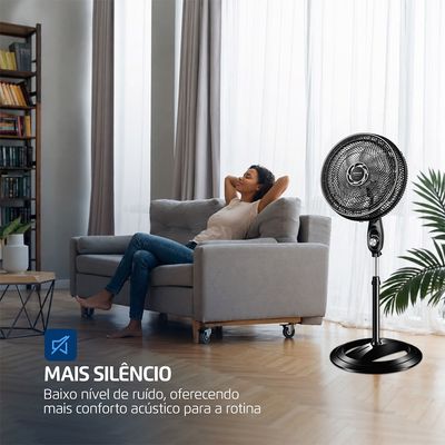 Ventilador 40cm Turbo Force Mondial Preto/Prata VTF-40C-8P-BS 127V