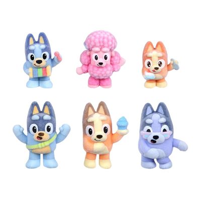 Kit 8 Bonecos Colecionáveis Bluey Fuzzies Deluxe