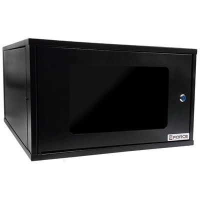 Mini Rack De Parede 19 Gforce, 6u X 570mm, Visor De Acrílico, Preto - 767