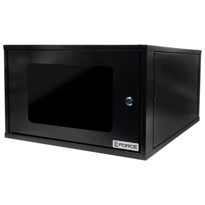 Mini Rack De Parede 19 Gforce, 6u X 570mm, Visor De Acrílico, Preto - 767