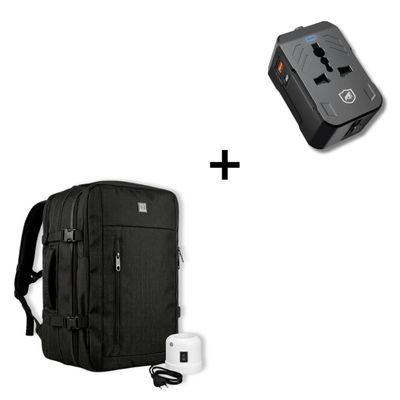 Kit Mochila 38L a Vácuo com Bomba de Sucção para Notebook 17" + Carregador Turbo PD - Gshield