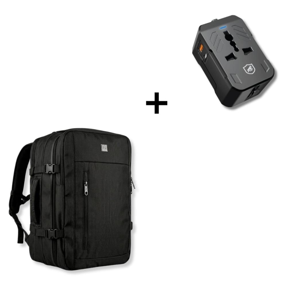 Kit Mochila 38L para Viagem para Notebook 17" + Carregador Turbo PD - Gshield