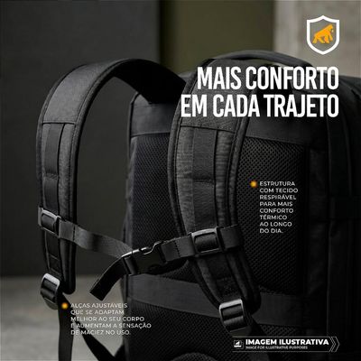Kit Mochila 38L para Viagem para Notebook 17" + Carregador Turbo PD - Gshield