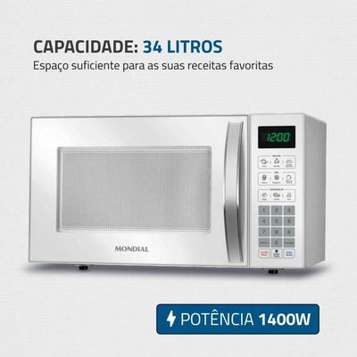 Micro-ondas Mondial 1.400w 34L Branco 220V