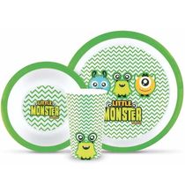 KIT ALIMENTACAO 3 PECAS VERDE/MONSTRINHOS - PIMPOLHO