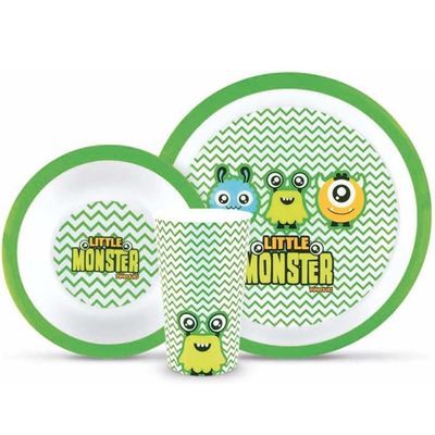 KIT ALIMENTACAO 3 PECAS VERDE/MONSTRINHOS - PIMPOLHO