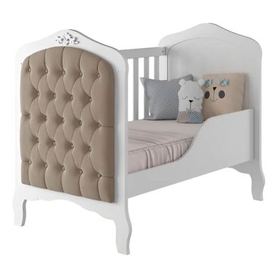 BERCO HARMONIA  BRANCO ACETINADO COM CAPITONE SUEDE MARFIM - PERMOBILI BABY