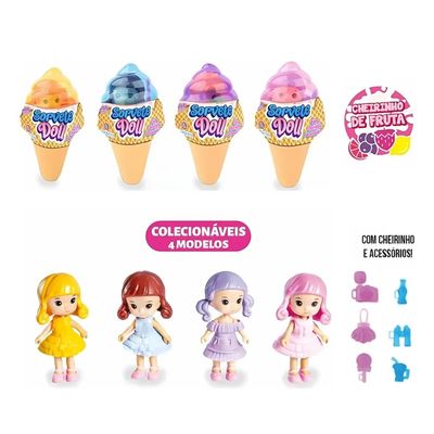 BONECA SORVETE DOLL COM CHEIRINHO DE FRUTA 9 CM - POLIBRINQ