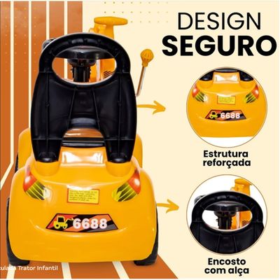 TRATOR INFANTIL ANDADOR COM GARRA E BUZINA - XCELL