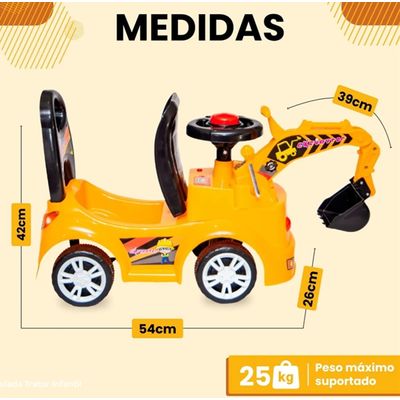 TRATOR INFANTIL ANDADOR COM GARRA E BUZINA - XCELL