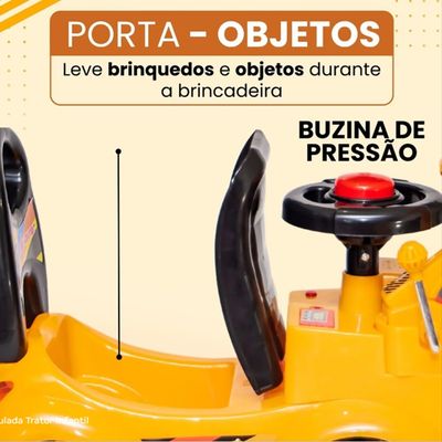 TRATOR INFANTIL ANDADOR COM GARRA E BUZINA - XCELL