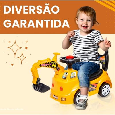 TRATOR INFANTIL ANDADOR COM GARRA E BUZINA - XCELL