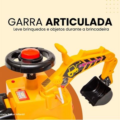 TRATOR INFANTIL ANDADOR COM GARRA E BUZINA - XCELL