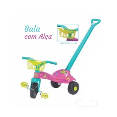 TRICICLO TICO TICO BALA COM ALCA ROSA - MAGIC TOYS