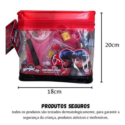 SUPER KIT MAQUIAGEM ANTIALERGICA LADYBUG MIRACULOUS POLI