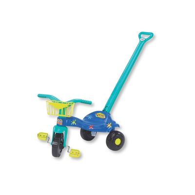 TRICICLO TICO-TICO CHICLETE COM ALCA AZUL - MAGIC TOYS