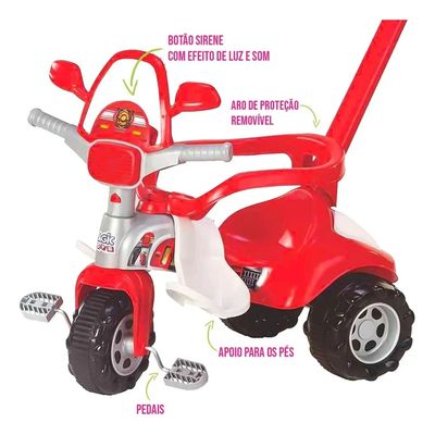 TRICICLO INFANTIL TICO TICO VELOTROL BOMBEIRO - MAGIC TOYS