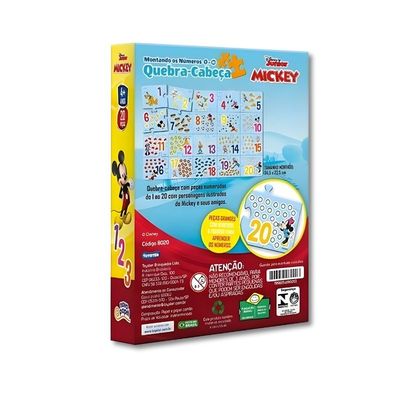 QUEBRA CABECA MONTANDO OS NUMEROS DE 1 A 20 MICKEY (8020) - TOYSTER