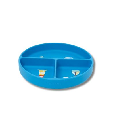 PRATINHO DE SILICONE C/ VENTOSA E DIVISÓRIA URSINHO NAVY AZUL - BUP BABY