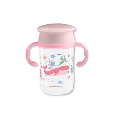 COPO 300ML COM BICO DE SILICONE 360° DEEP SEA PINK- KIKKA BOO