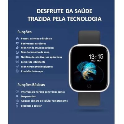 RELOGIO SMARTWATCH INTELIGENTE S8 PRETO - KHOSTAR