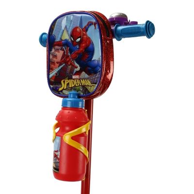 PATINETE INFANTIL C/ MOCHILA, GARRAFINHA, LUZ E SOM HOMEM-ARANHA - BBR TOYS