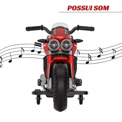 MINI MOTO ELETRICA INFANTIL 6V TRIUMPH ROCKET 3GT VERMELHO - IMPORTWAY