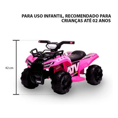MINI QUADRICICLO ELETRICO INFANTIL 6V ROSA - BELFIX