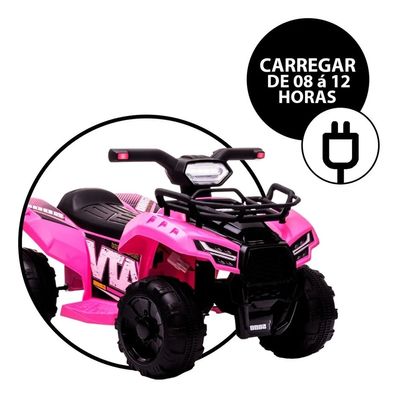 MINI QUADRICICLO ELETRICO INFANTIL 6V ROSA - BELFIX