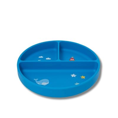 PRATINHO DE SILICONE C/ VENTOSA E DIVISÓRIA URSINHO NAVY AZUL - BUP BABY